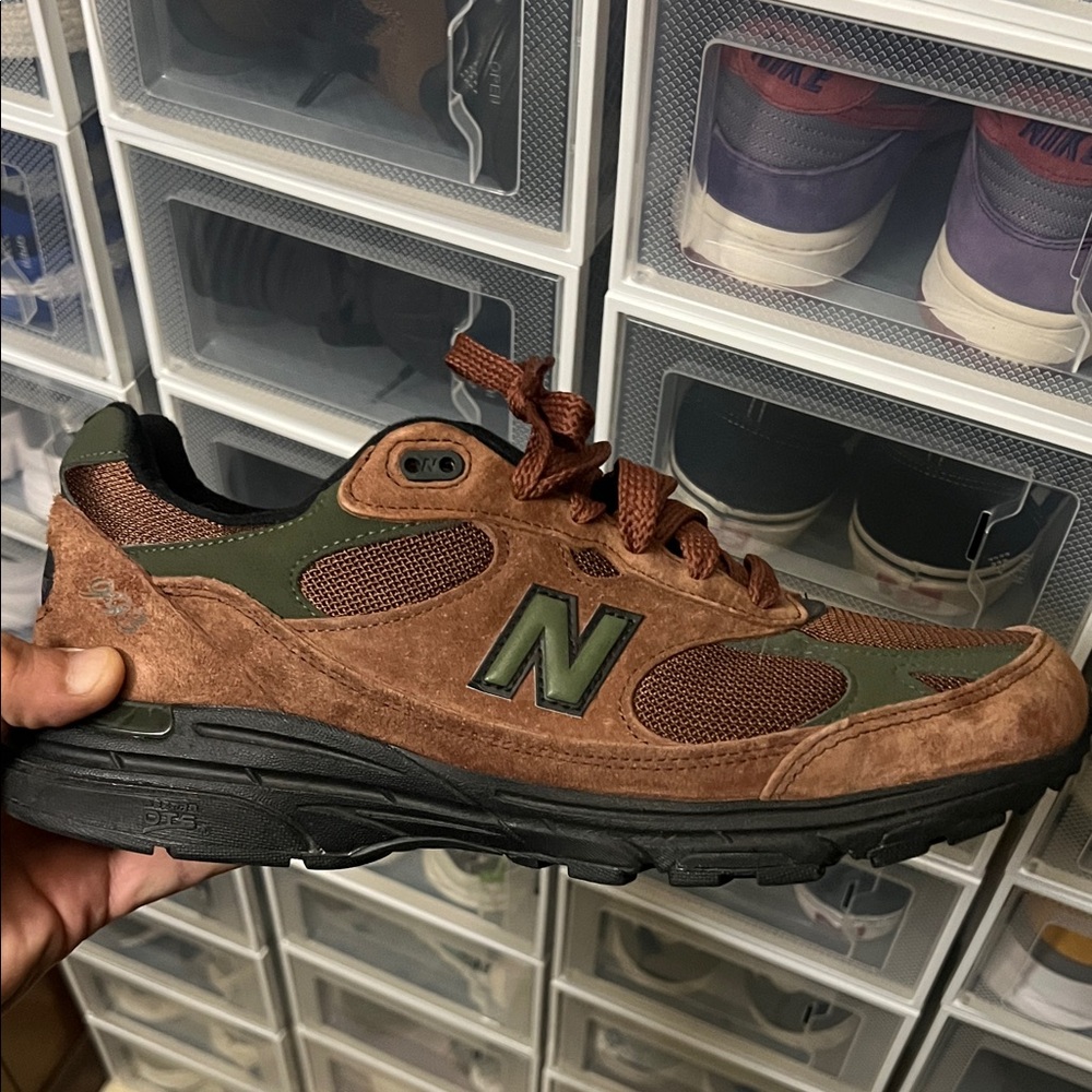 New Balance Men's Brown and Olive Beef & Broccoli Sneakers